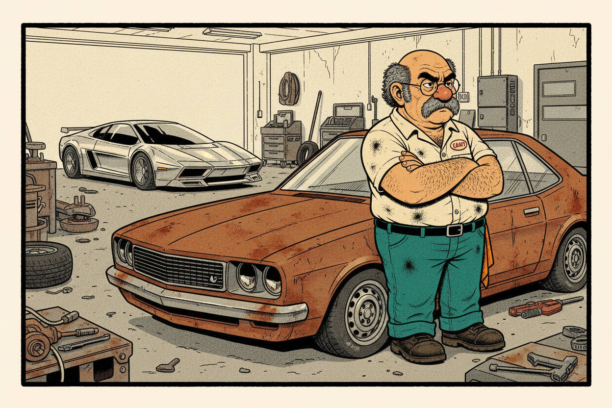 WHAT GRINDS MY GEARS IS THE ECONOMY'S A RUST-BUCKET BUT THE SHAREMARKET'S A FANCY SPORTS CAR!